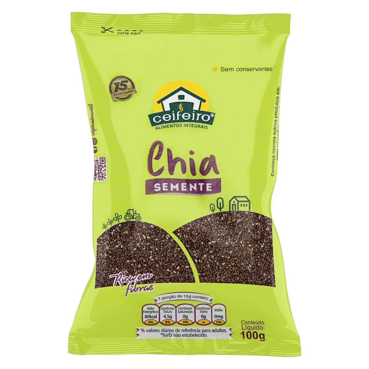 Semente De Chia Ceifeiro Pacote 100g