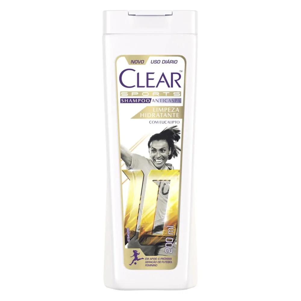 Shampoo Anticaspa Clear Sports Women Limpeza Hidratante 200 ml