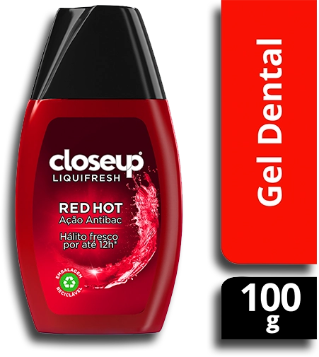 Gel Dental Red Hot Closeup Liquifresh Frasco 100g