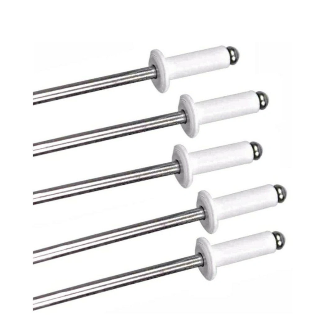 Rebite Repuxo 408 4,0x8 Aluminio Branco Pct C/100 Pcs