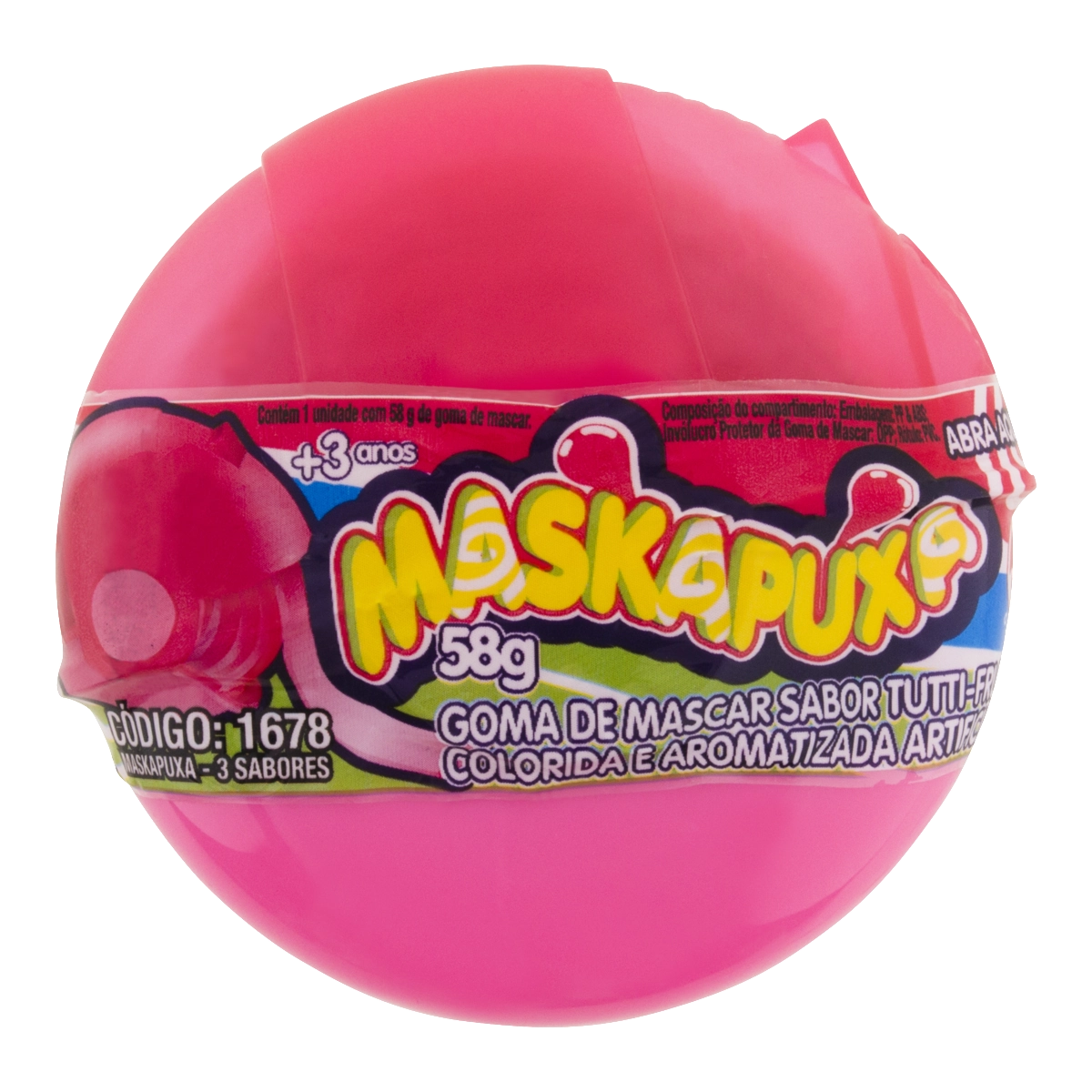 Goma De Mascar Tutti Frutti Maskapuxa Pote 58g