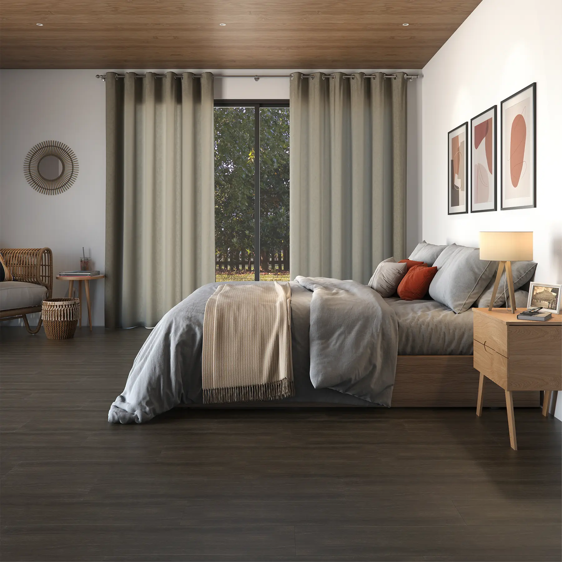Piso Laminado Click Evidence Nogueira 136x21,7cm m² Eucafloor