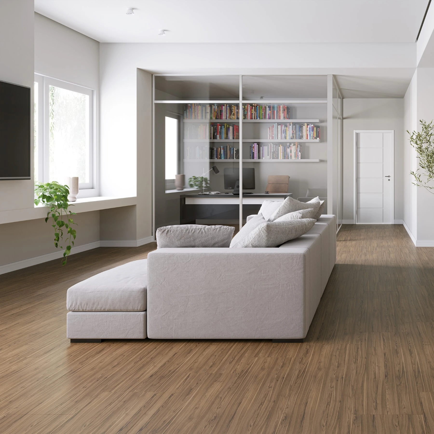 Piso Laminado Click Borgonha 35x135,7cm m² Eucafloor