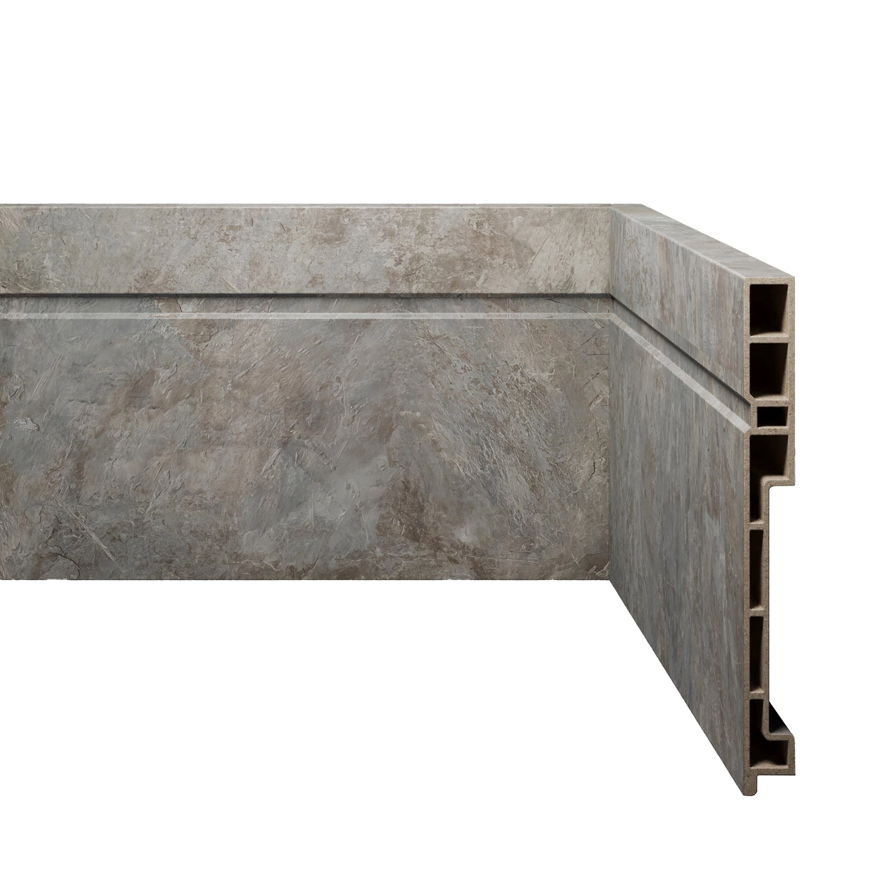Rodapé com Friso WPC 25 Acqua New 15x240x1,5cm Eucafloor