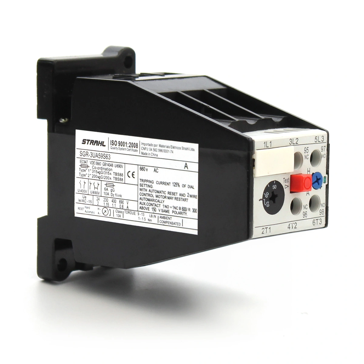 Relé Térmico De Sobrecarga 63a 220v Sgr-3ua59s63 Strahl