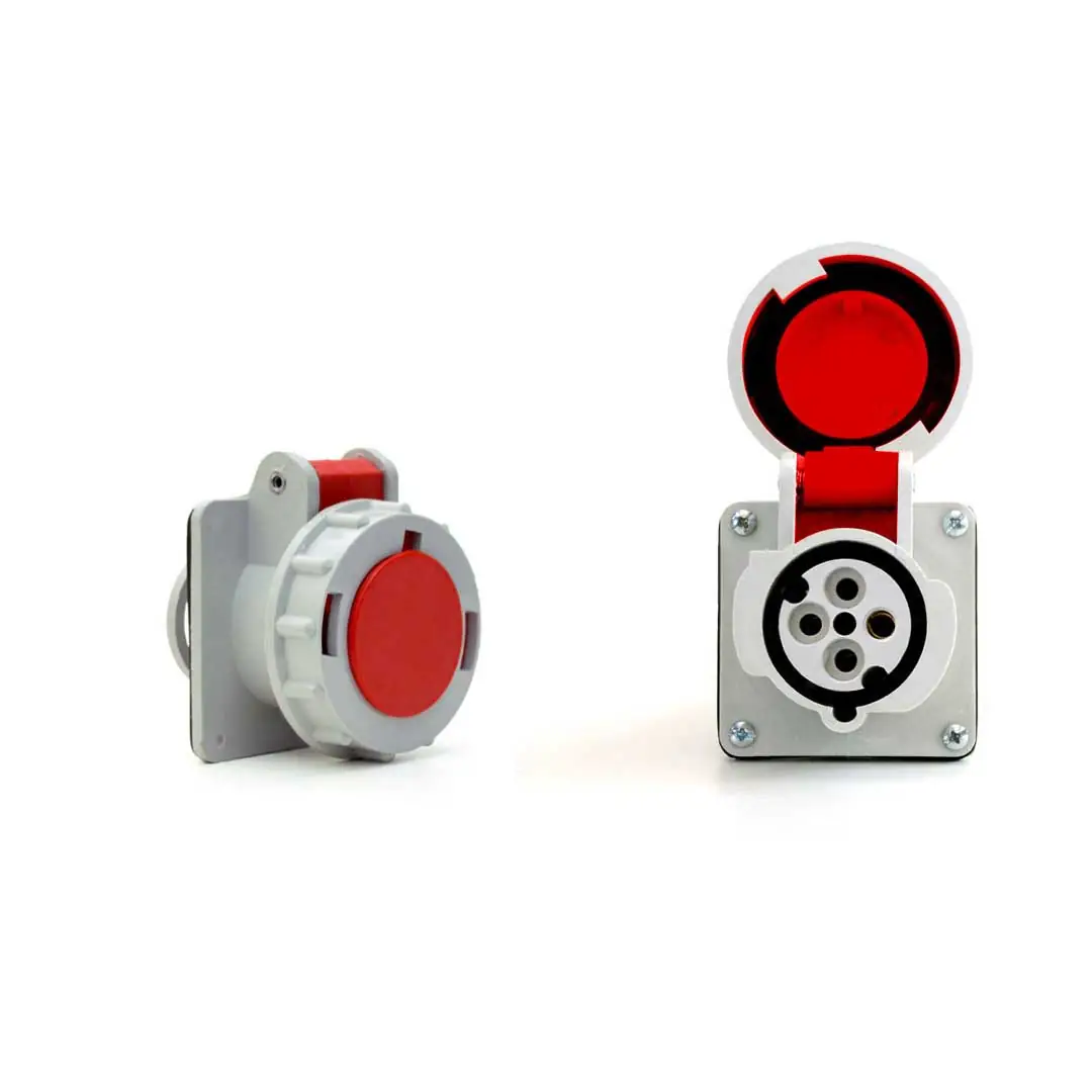 Tomada Industrial De Embutir Para Containers 3p+t 32a 380/440v Ip 67 Pa4243