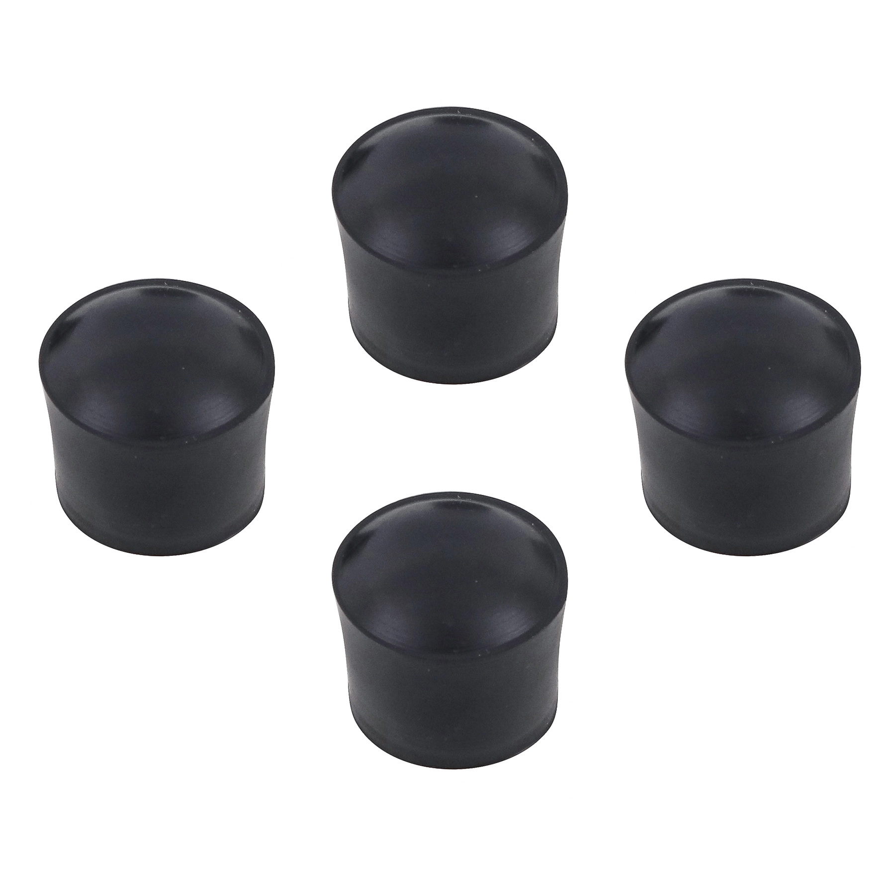 Ponteira Preto PVC Sobrepor Redondo 12,7mm 4 peças