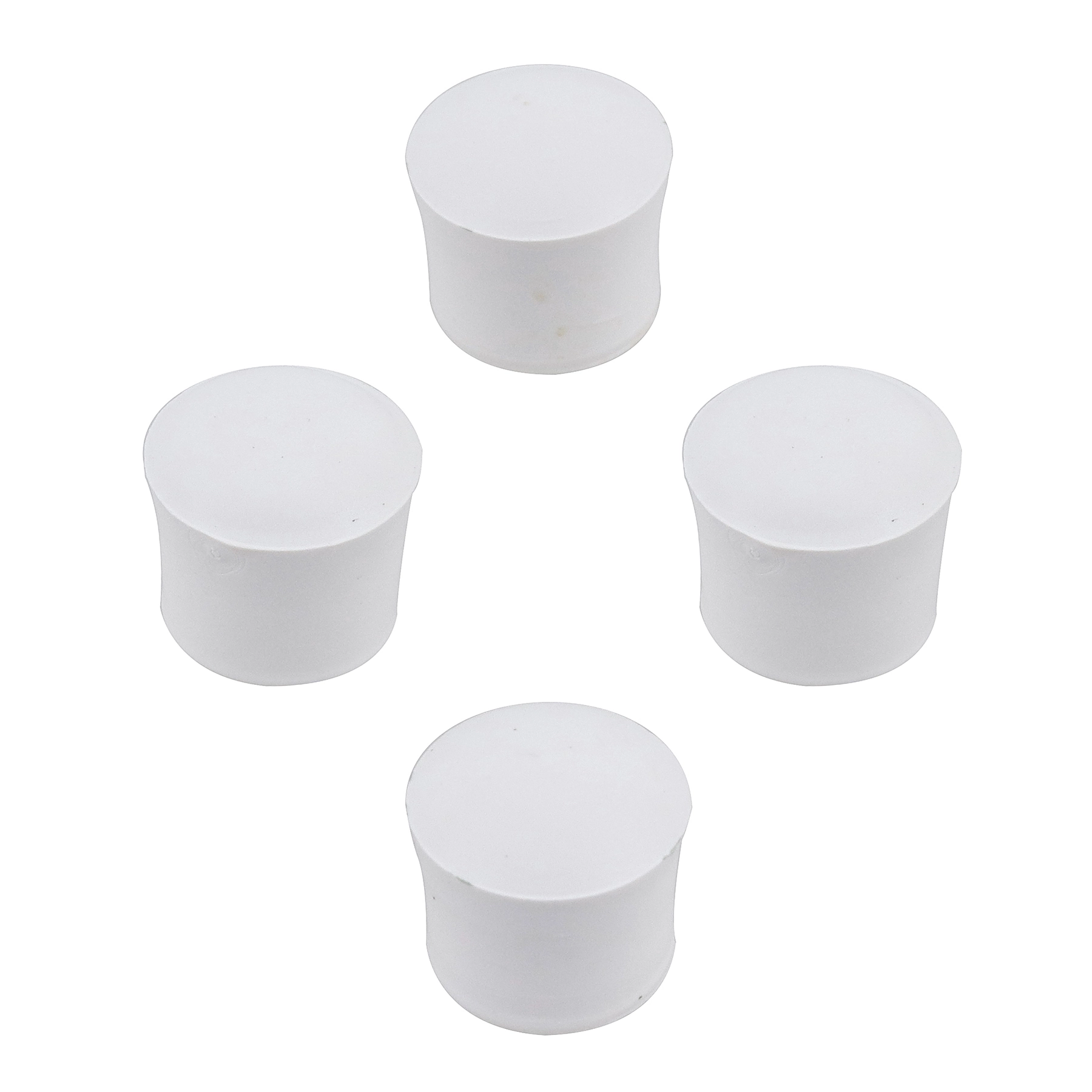 Ponteira Branco PVC Sobrepor Redondo 12,7mm 4 peças