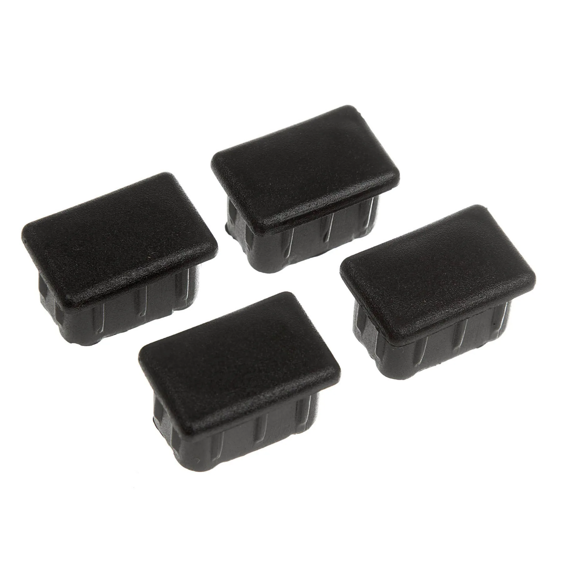 Ponteira Preto PVC Embutir Retangular 20x30mm 4 peças