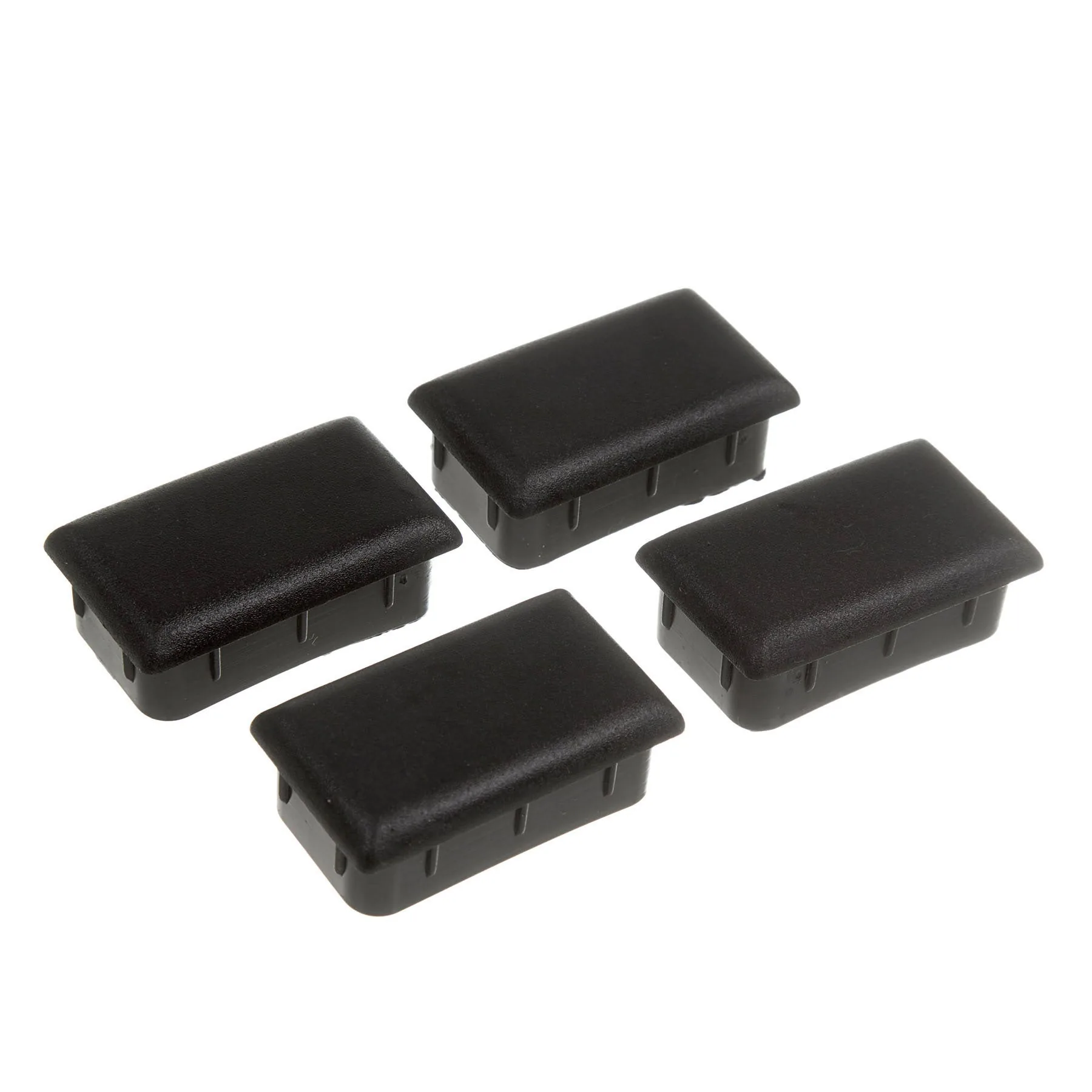 Ponteira Preto PVC Embutir Retangular 30x50mm 4 peças