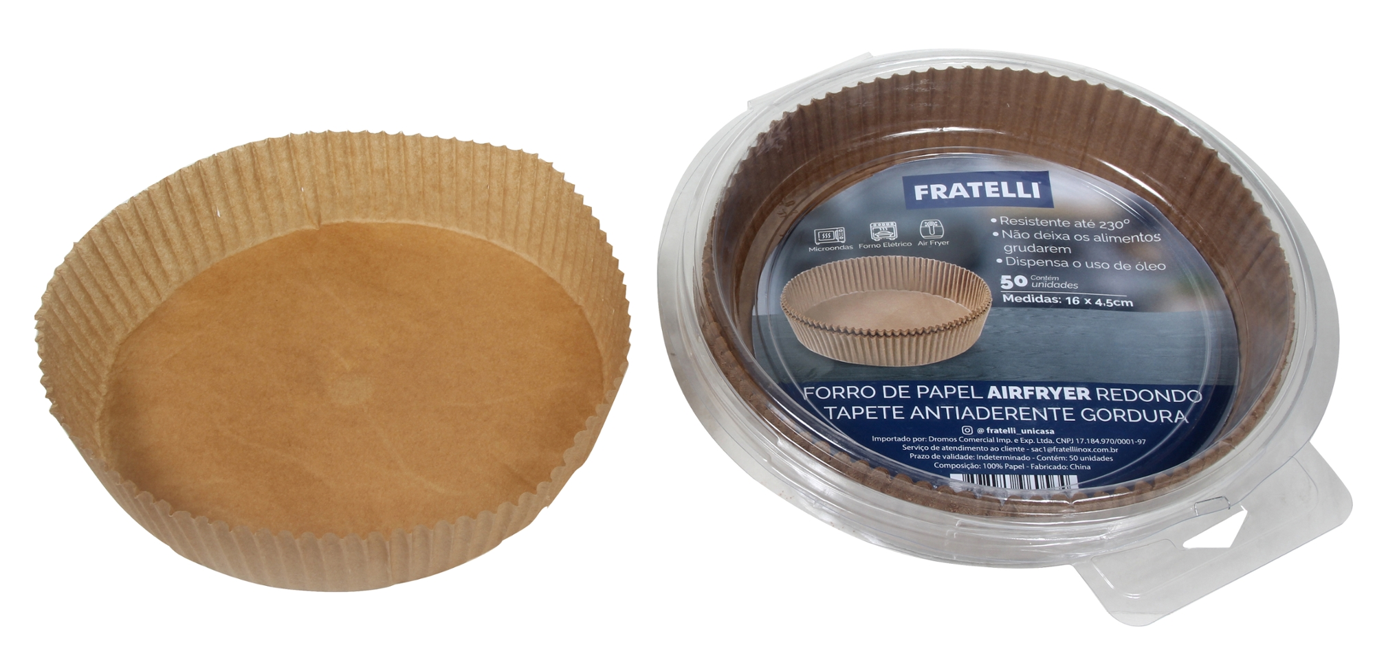 Papel Descart 50un Antiad Airfryer Redon 16cm
