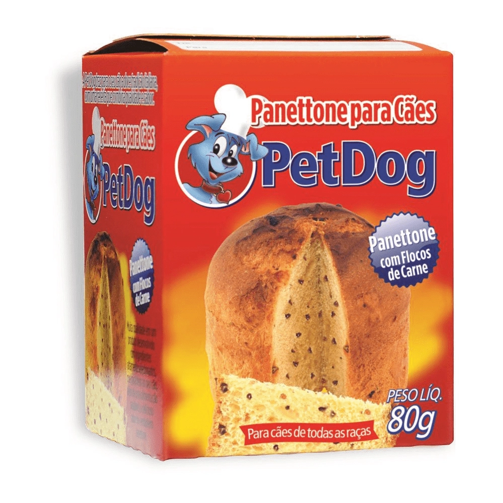 Panettone Pet Dog Para Cães Sabor Carne 80g