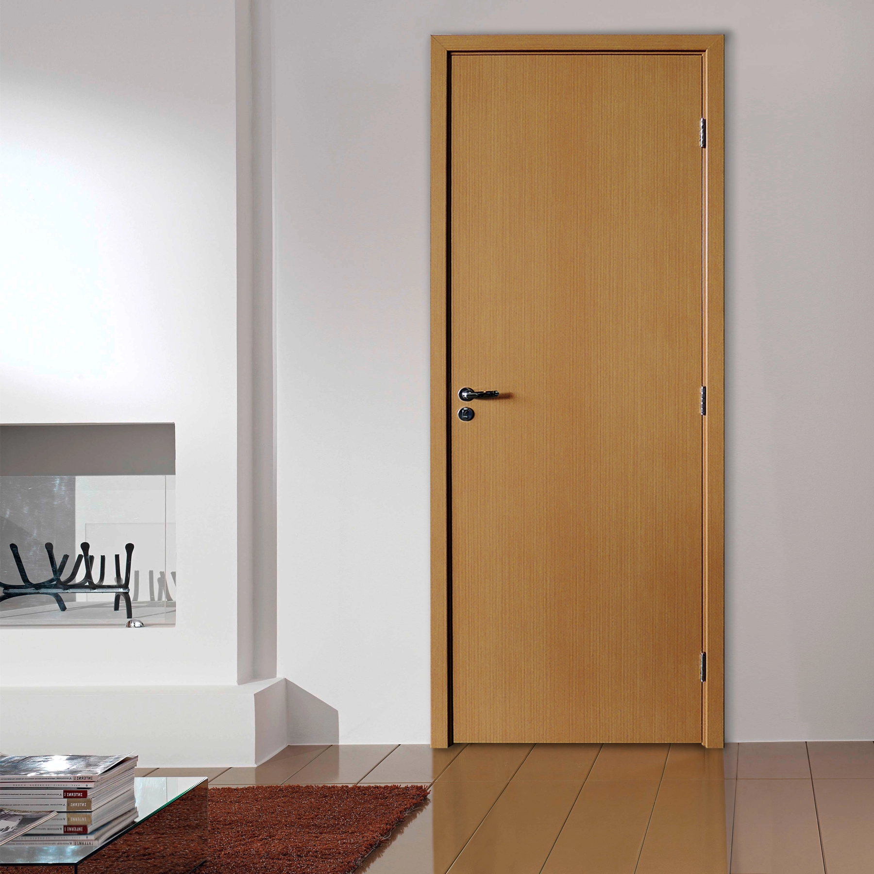 Kit Porta Madeira de Giro Direito Curupixá 210x80cm Colméia com Batente Regulável 10 a 16,5cm Standard Zema