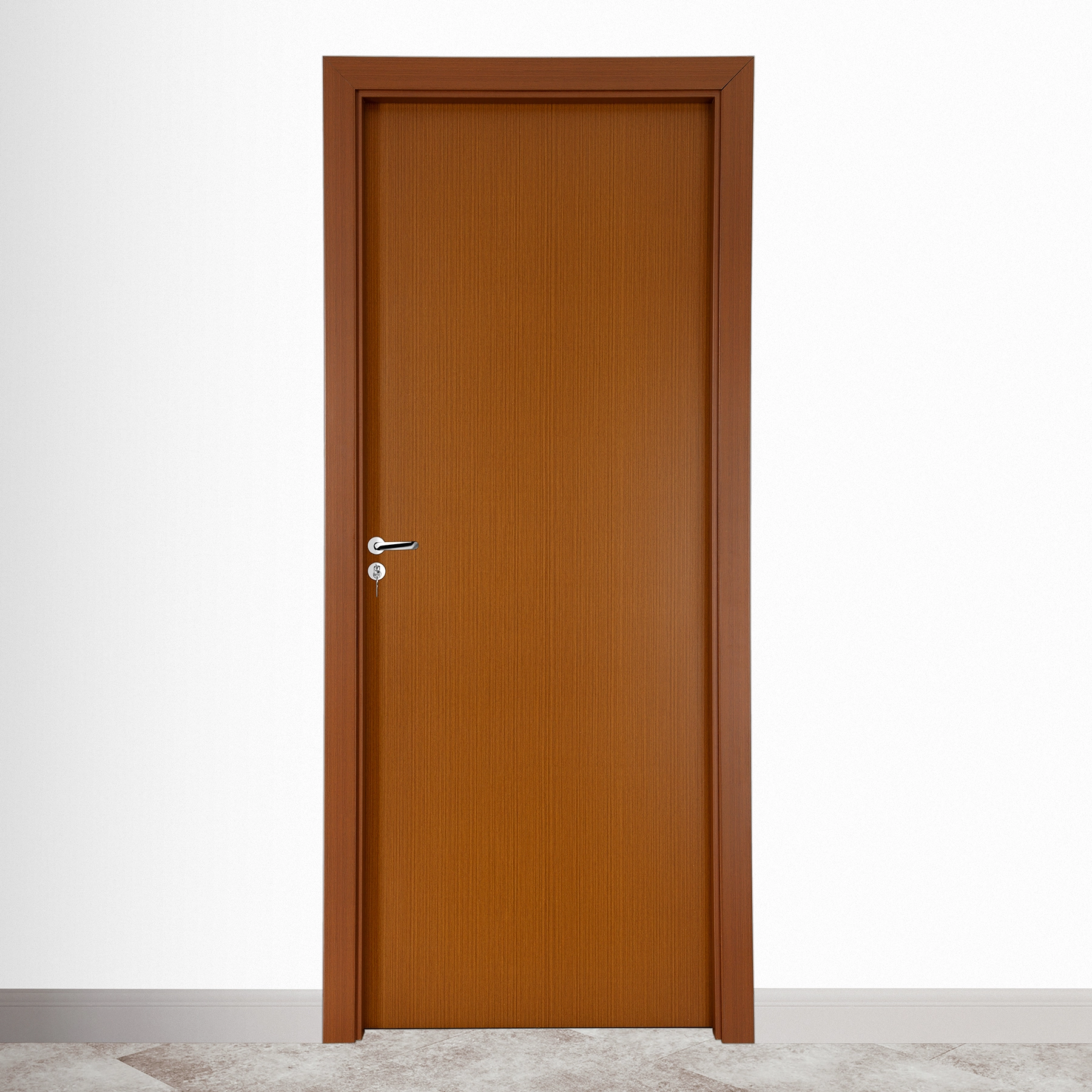 Kit Porta Madeira de Giro Esquerdo Ipê 210x60cm Sarrafeada com Batente Lisa Zema