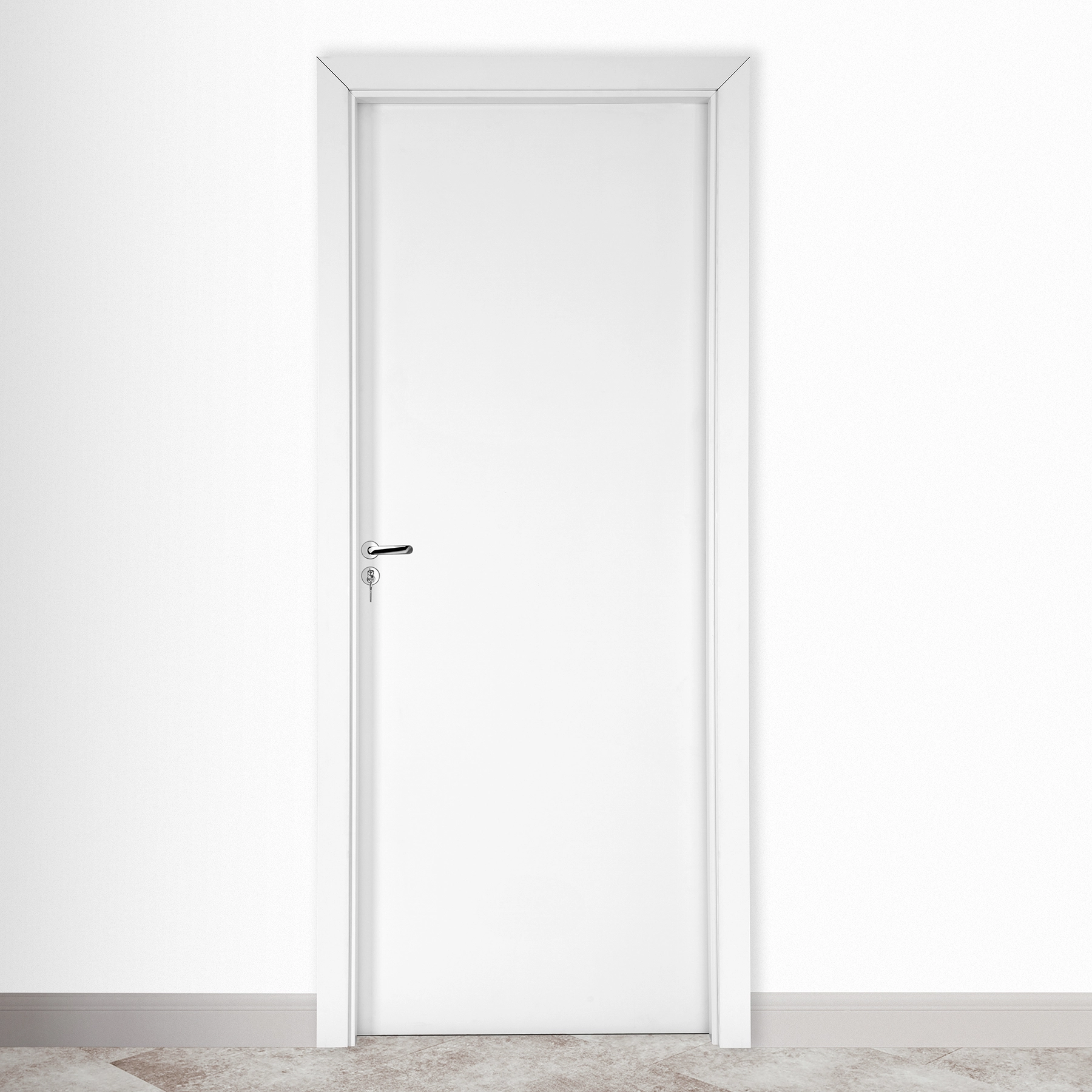 Kit Porta Madeira de Giro Direito Branco 210x80cm Sarrafeada com Batente Eco Portas Zema