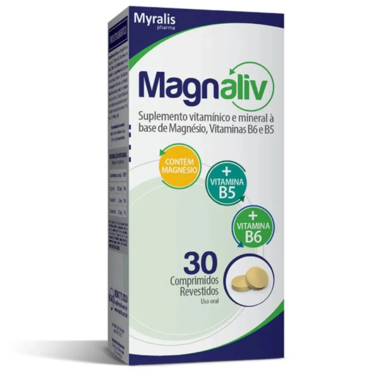 Magnaliv Suplemento Alimentar Magnésio Myralis 30cpr