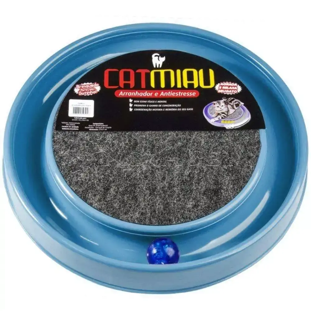 Brinquedo para Gato Cat Miau Bolinha e Arranhador Azul - São Pet
