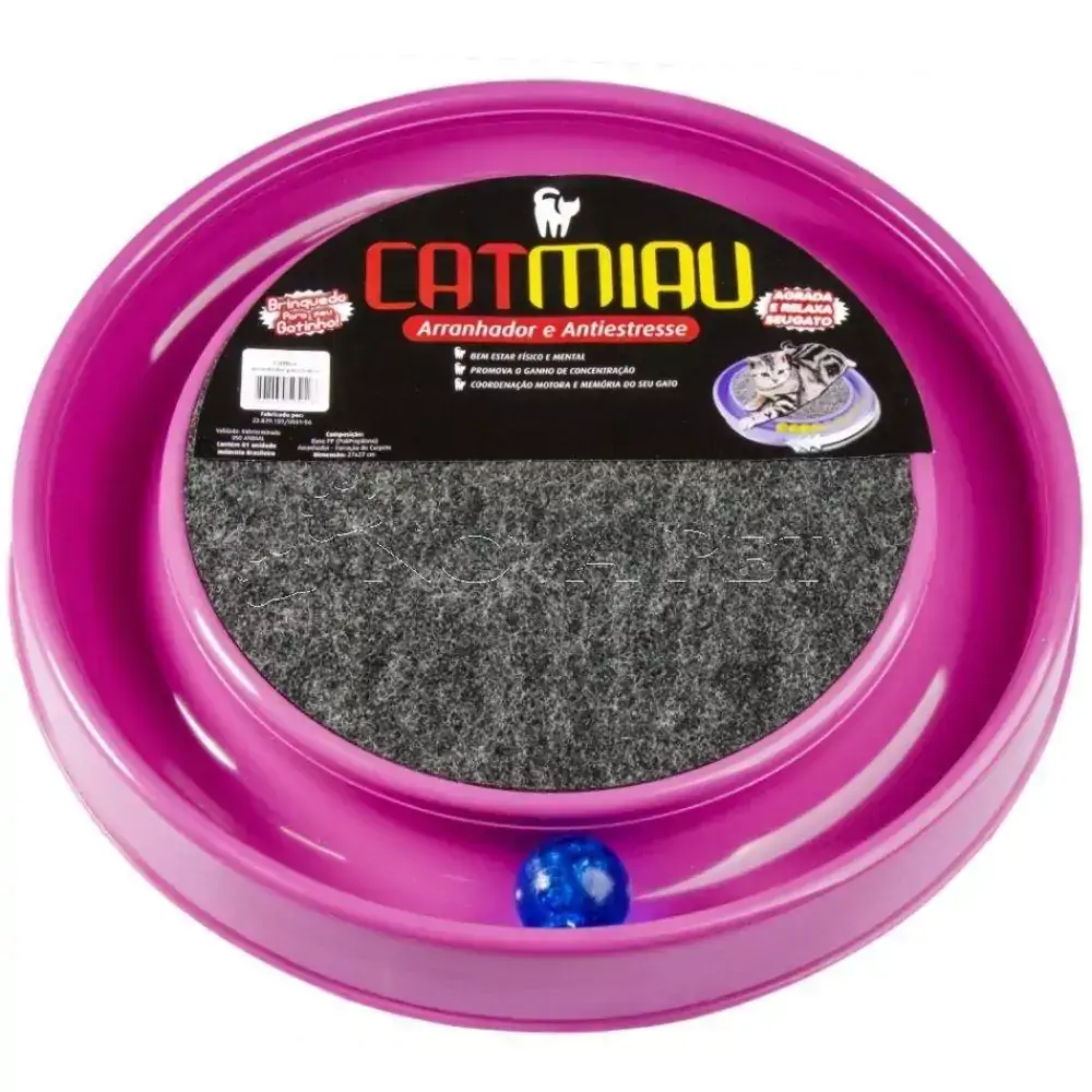 Brinquedo para Gato Cat Miau Bolinha e Arranhador Rosa - São Pet
