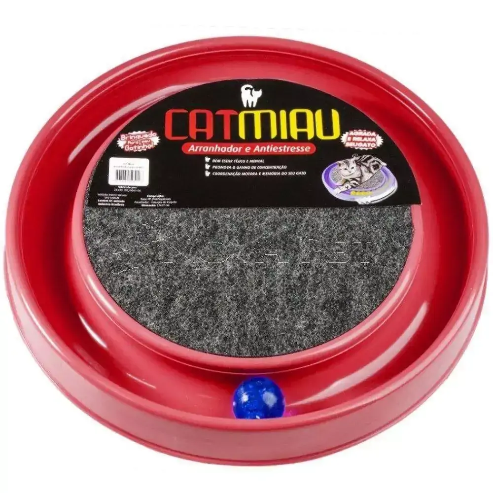 Brinquedo para Gato Cat Miau Bolinha e Arranhador Vermelho - São Pet