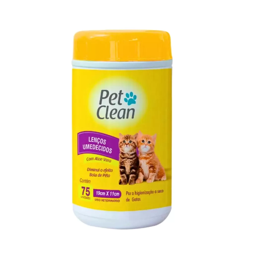 Lenço Umedecido Gatos Club Pet 75un