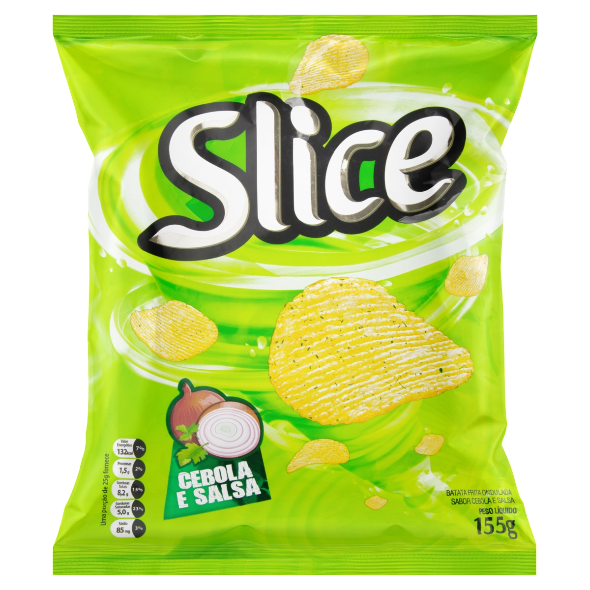 Batata Frita Ondulada Cebola E Salsa Slice Pacote 155g Embalagem Econômica