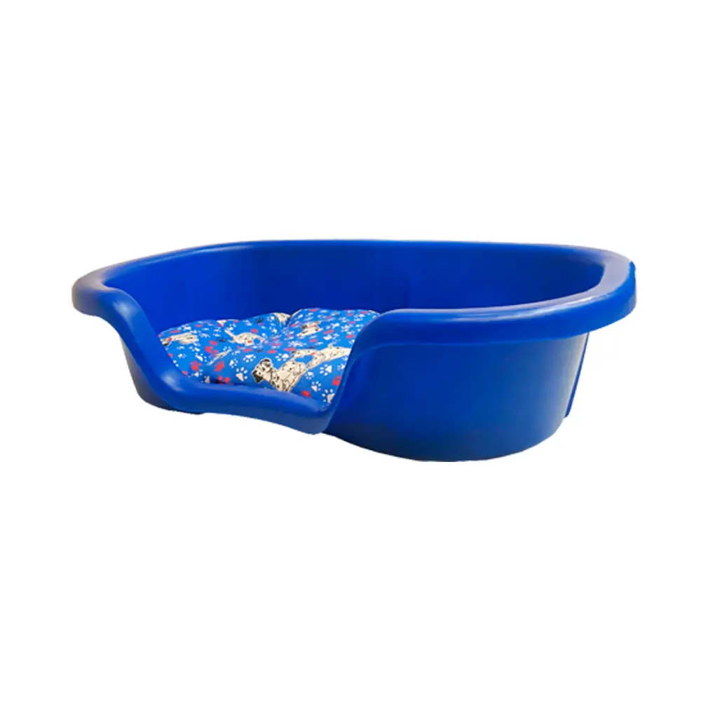 Cama Plastica Com Colchao N1 Para Cães E Gatos Azul