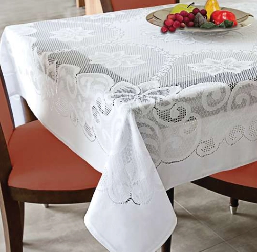 Toalha Mesa Renda 8 Lugares Fina 2.20x1.80cm 38220 Beija Flor