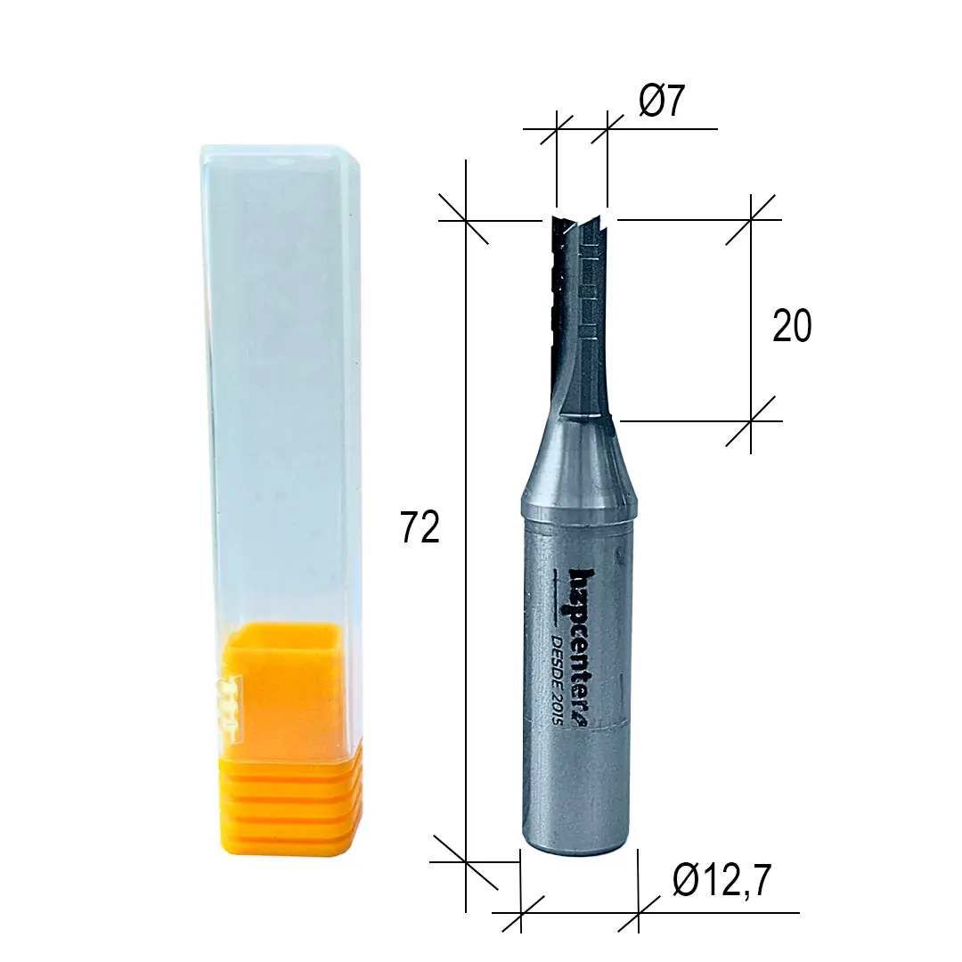 Fresa Router Cnc Corte Ø7 X Ac 20mm X  Hø12,7mm X 3 Cortes