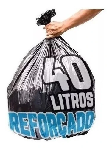 Saco De Lixo 40 Litros 100un Preto Reforçado