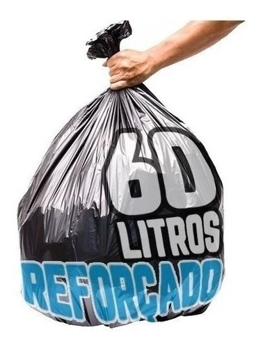 Saco De Lixo 60l 100un Preto Reforçado