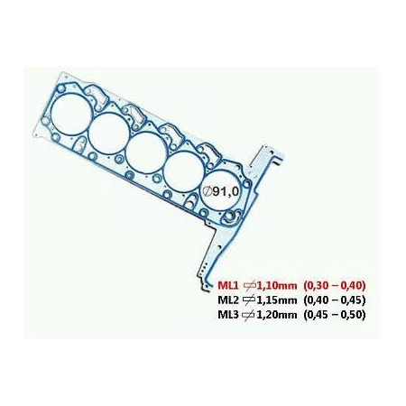 Junta do Cabeçote (1.10mm) Metal - BASTOS JUNTAS 131586ML1