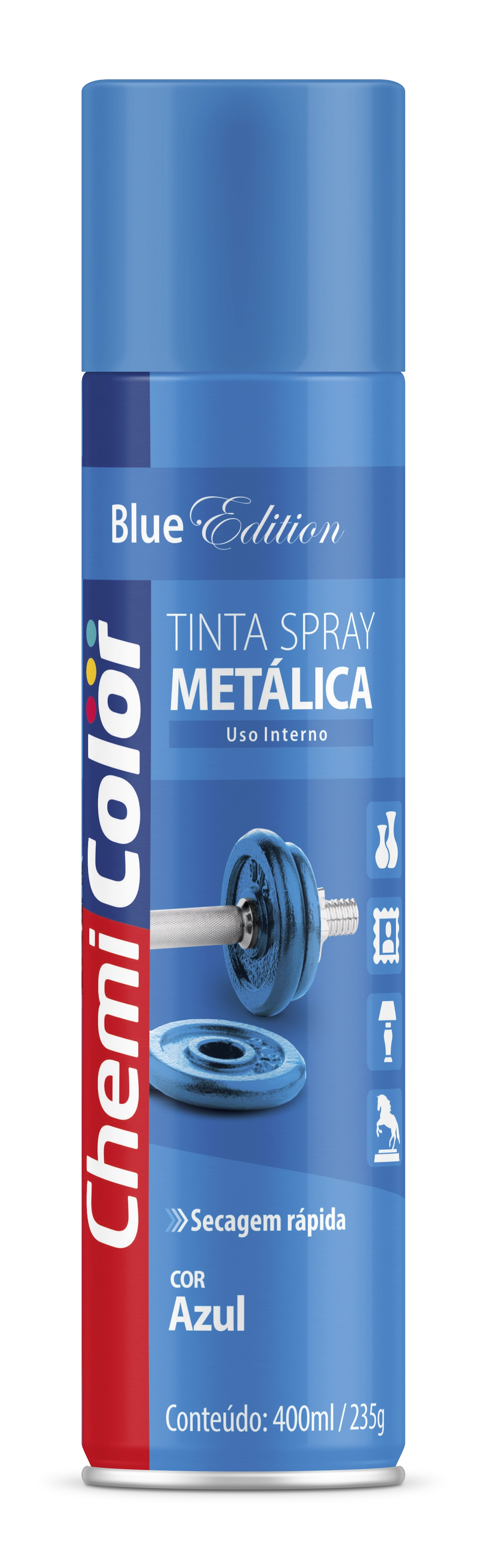 Tinta Chemicolor Metalica Azul 400ml 680100 Baston