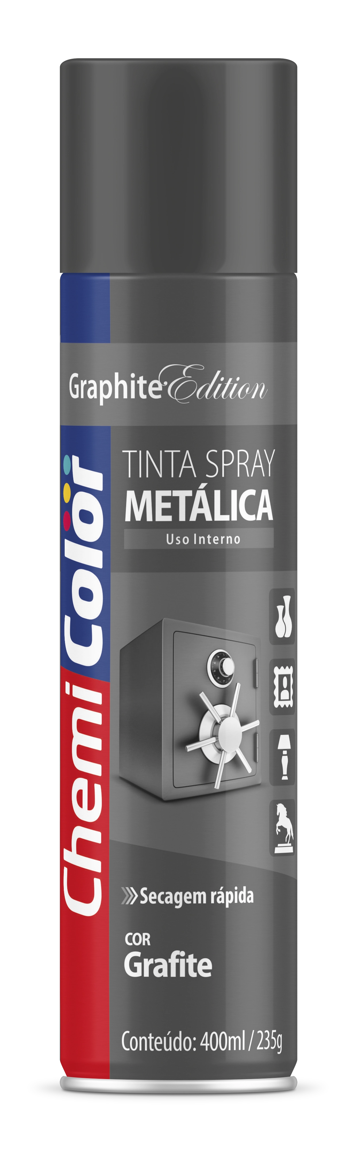 Tinta Chemicolor Metalica Grafite 350ml 680137 Baston