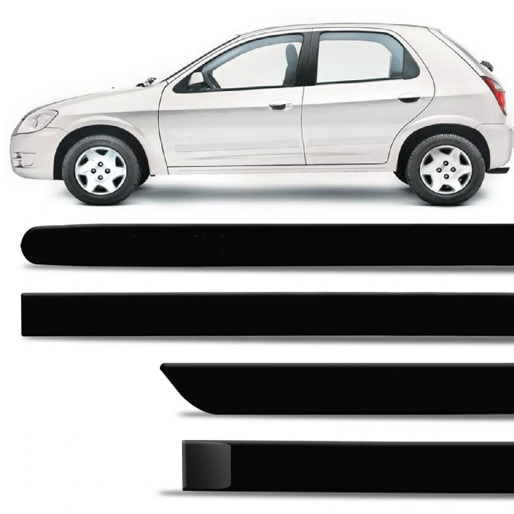 Jogo de Friso Lateral CHEVROLET - GM CELTA/PRISMA 4 Portas Preto - SANFIL 4016