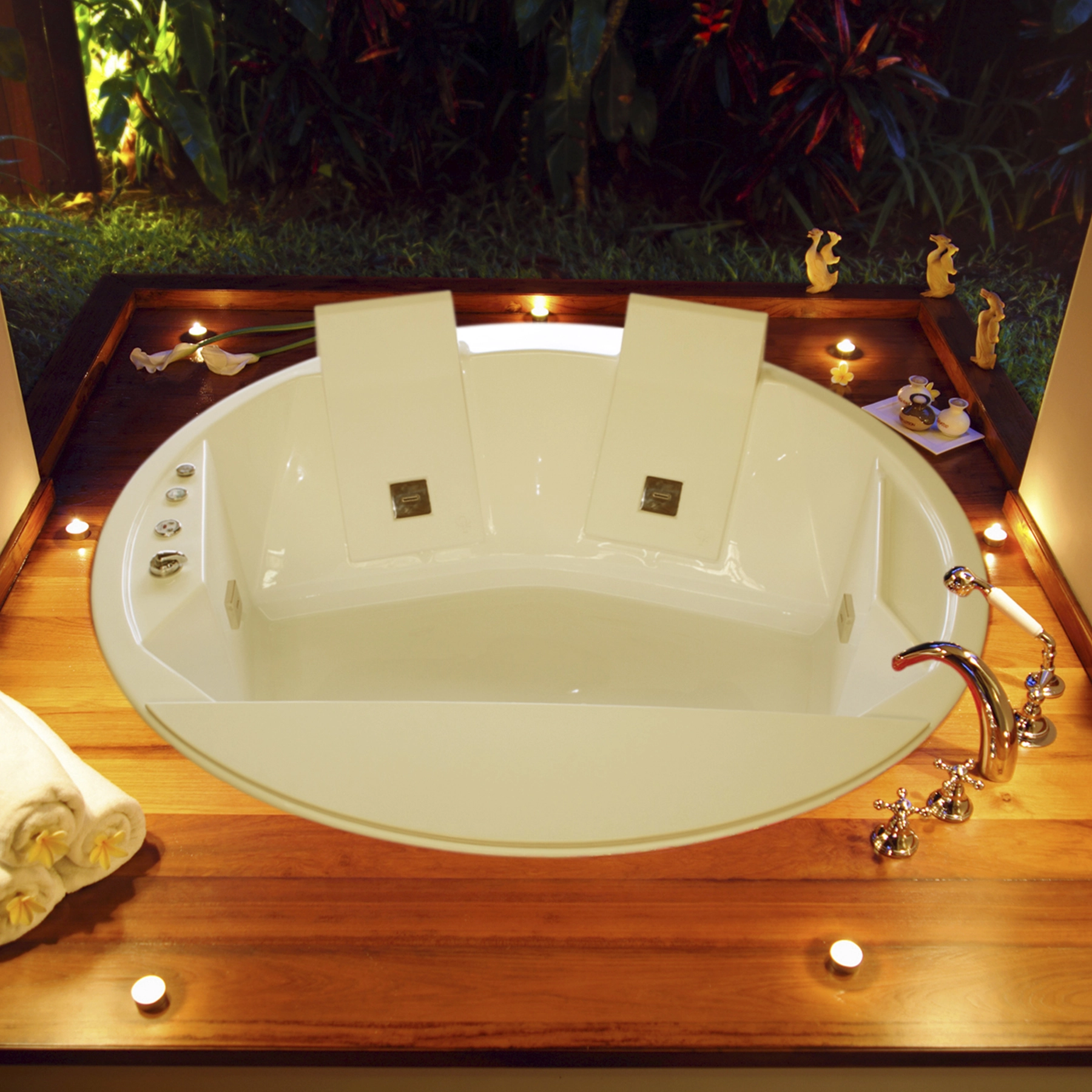 Banheira com Hidromassagem Redondo 170x170x47 Petra Ouro Fino
