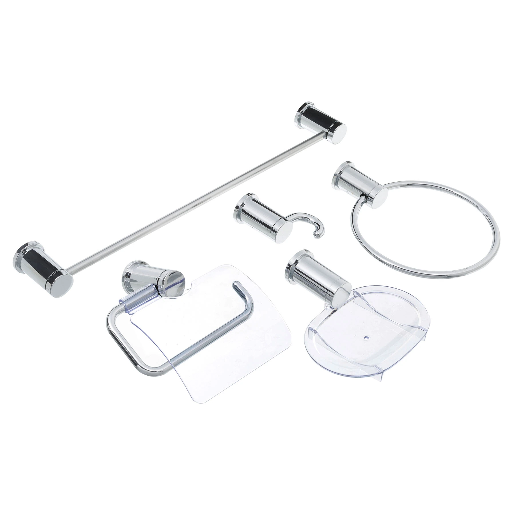 Kit Acessórios de Parede 5 Plástico Unic Prata Ouro Fino