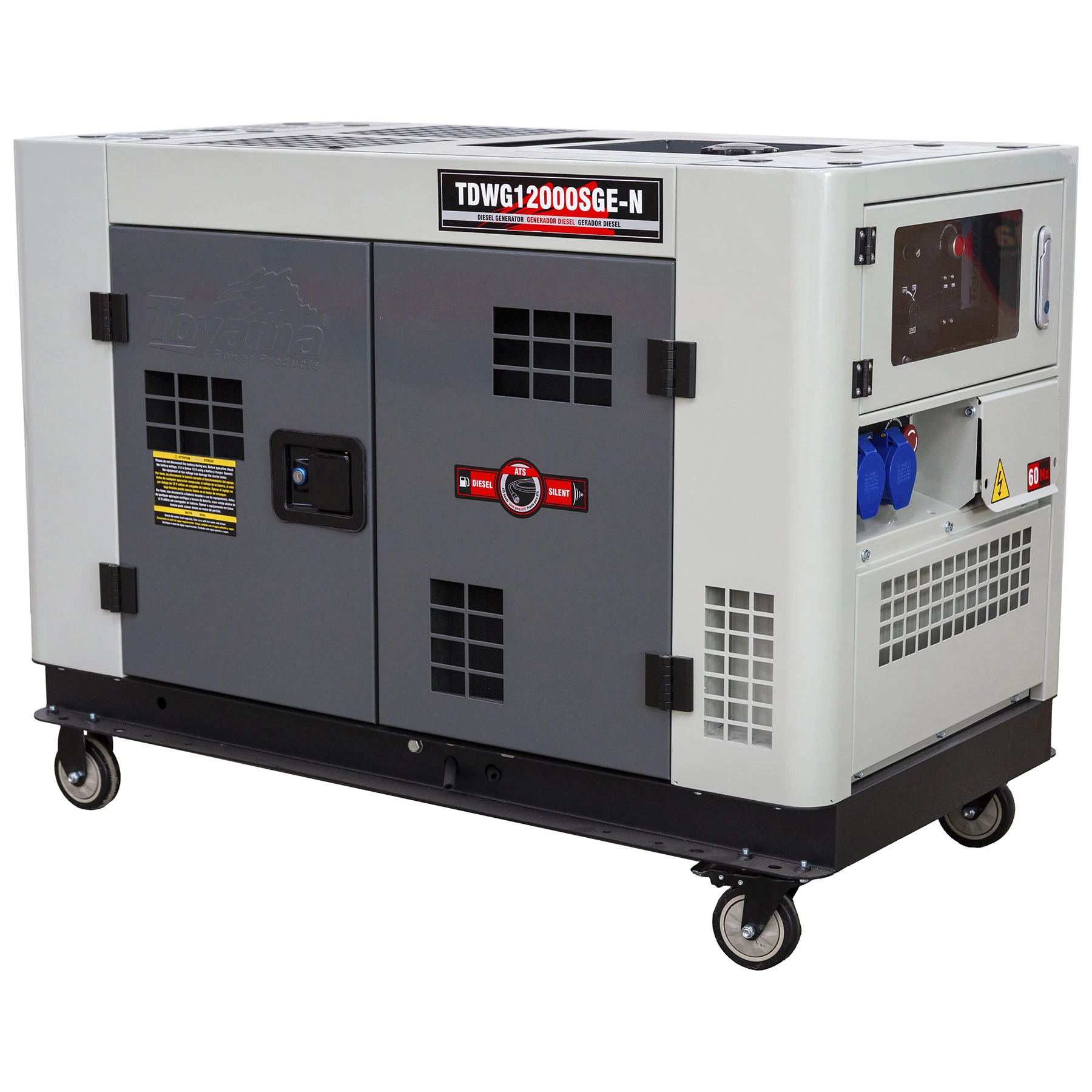 Gerador de Energia a Diesel Cabinado 10 Kva Bivolt com AVR TDWG12000SGE-N Toyama