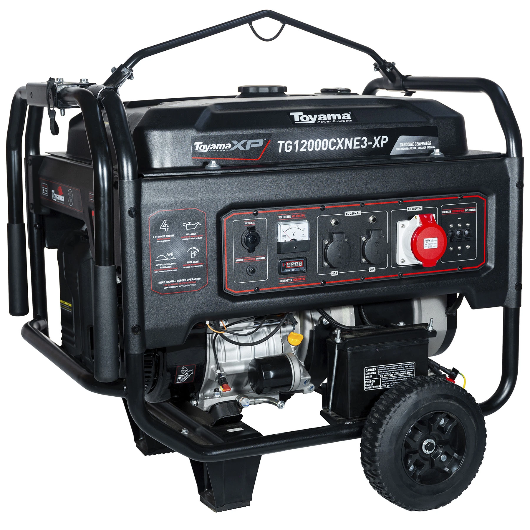 Gerador de Energia a Gasolina Aberto 13,75 Kva 380V (440V) com AVR TG12000CXNE3-XP Toyama