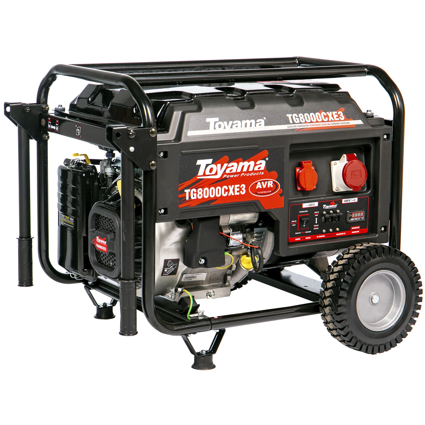 Gerador de Energia a Gasolina Aberto 8,75 Kva 380V (440V) com AVR TG8000CXE3-XP Toyama