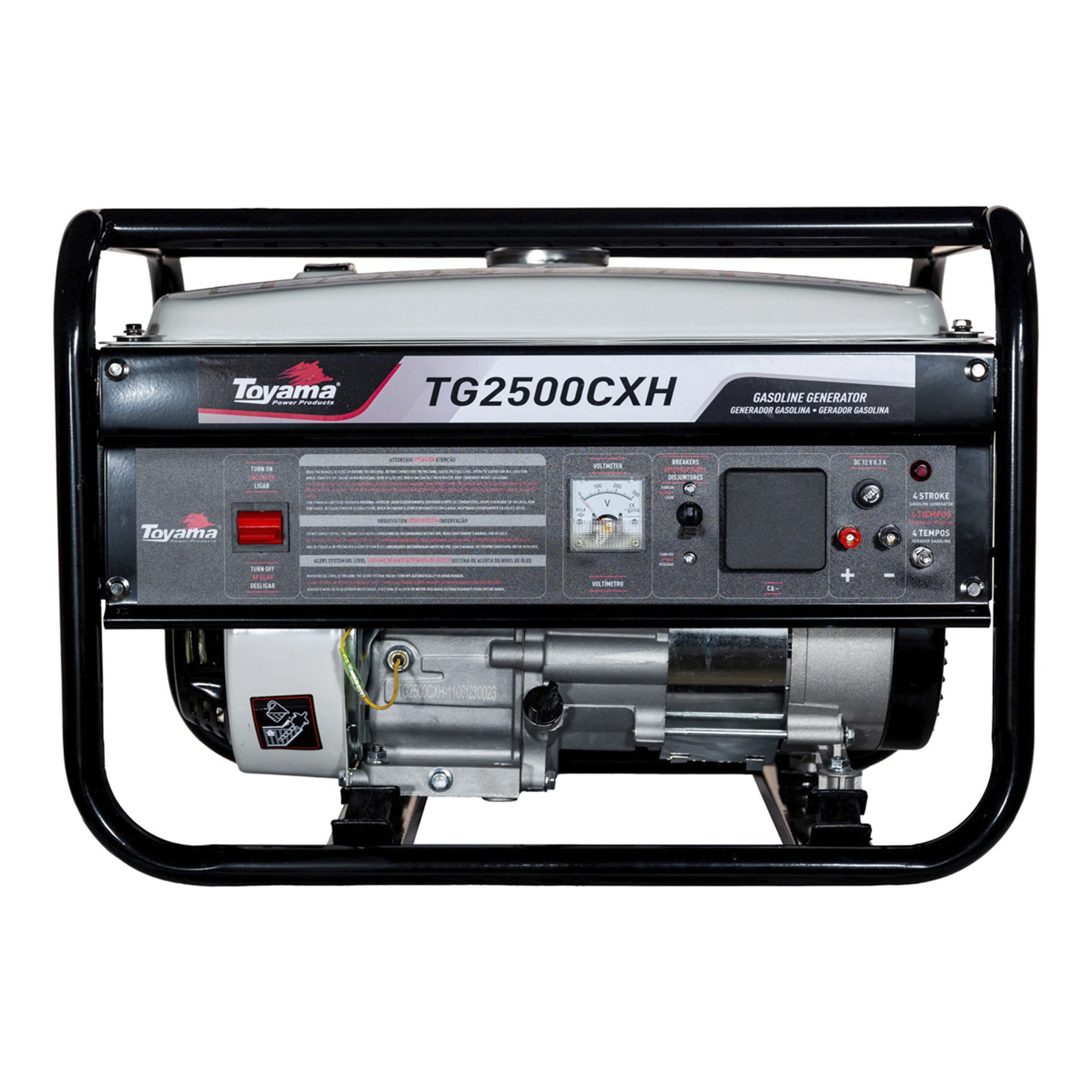 Gerador de Energia a Gasolina Aberto 2,2 Kva 127V (110V) com AVR TG2500CXH-110 Toyama