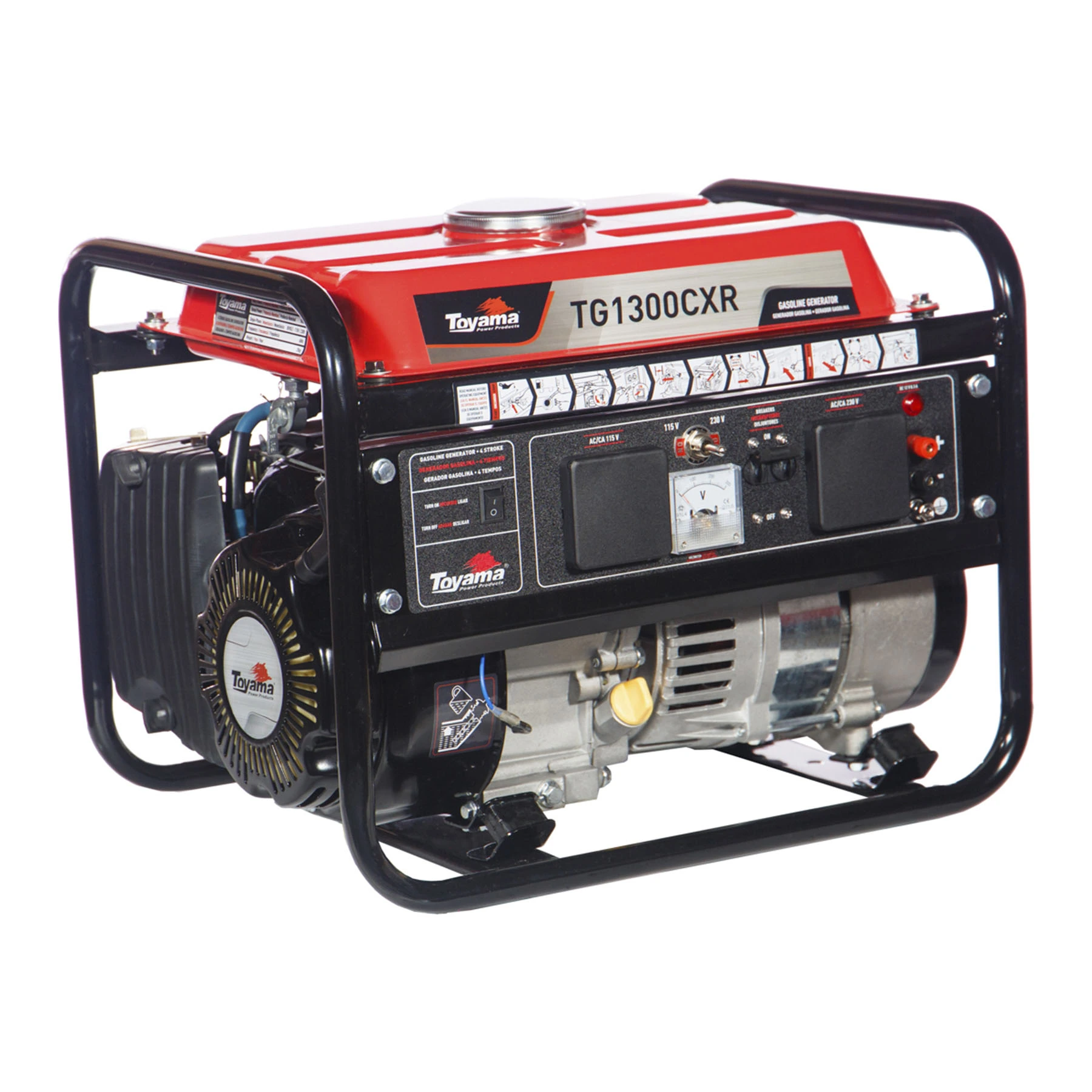 Gerador de Energia a Gasolina Aberto 1,25 Kva Bivolt com AVR TG1300CXR Toyama