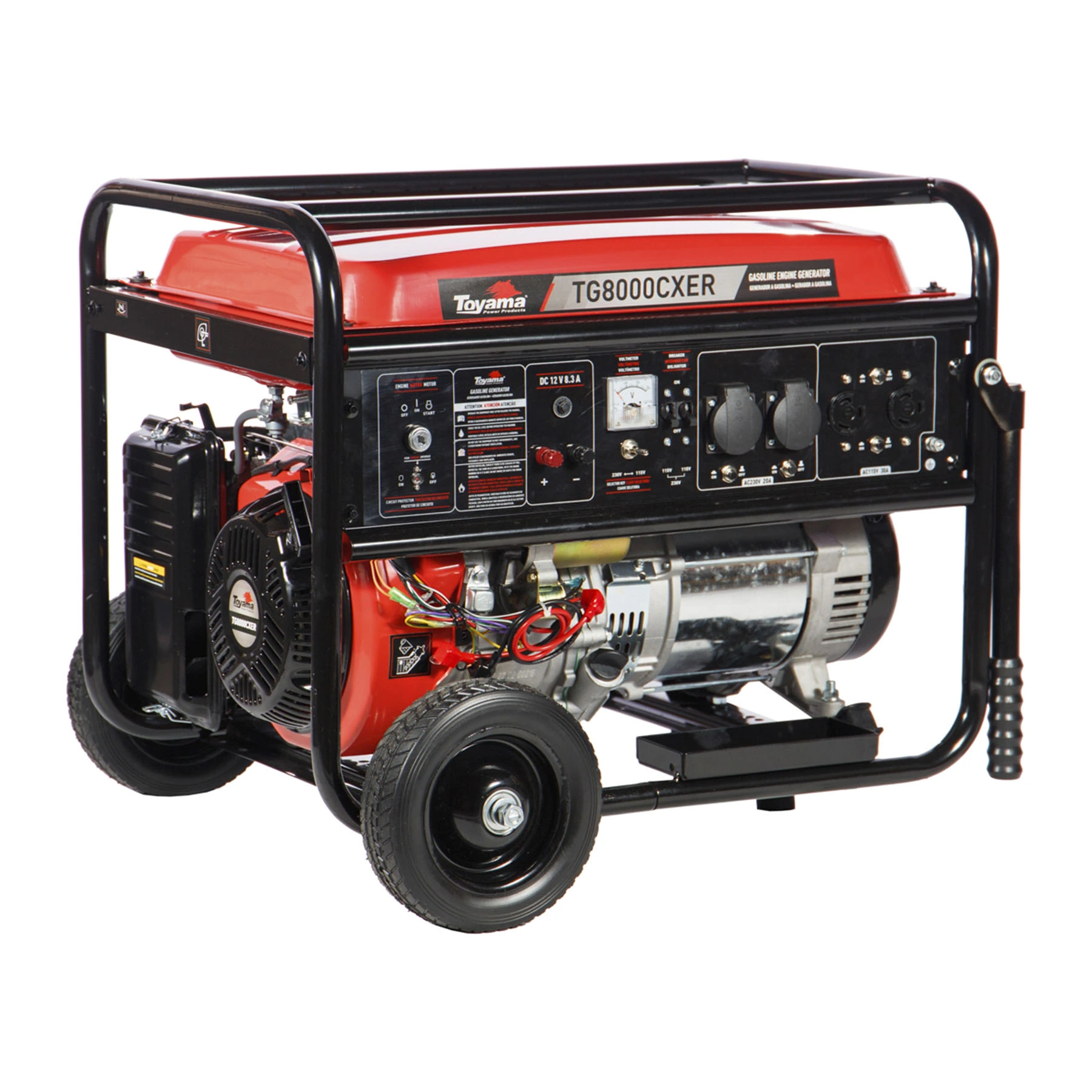 Gerador de Energia a Gasolina Aberto 7,2 Kva Bivolt com AVR TG8000CXER Toyama