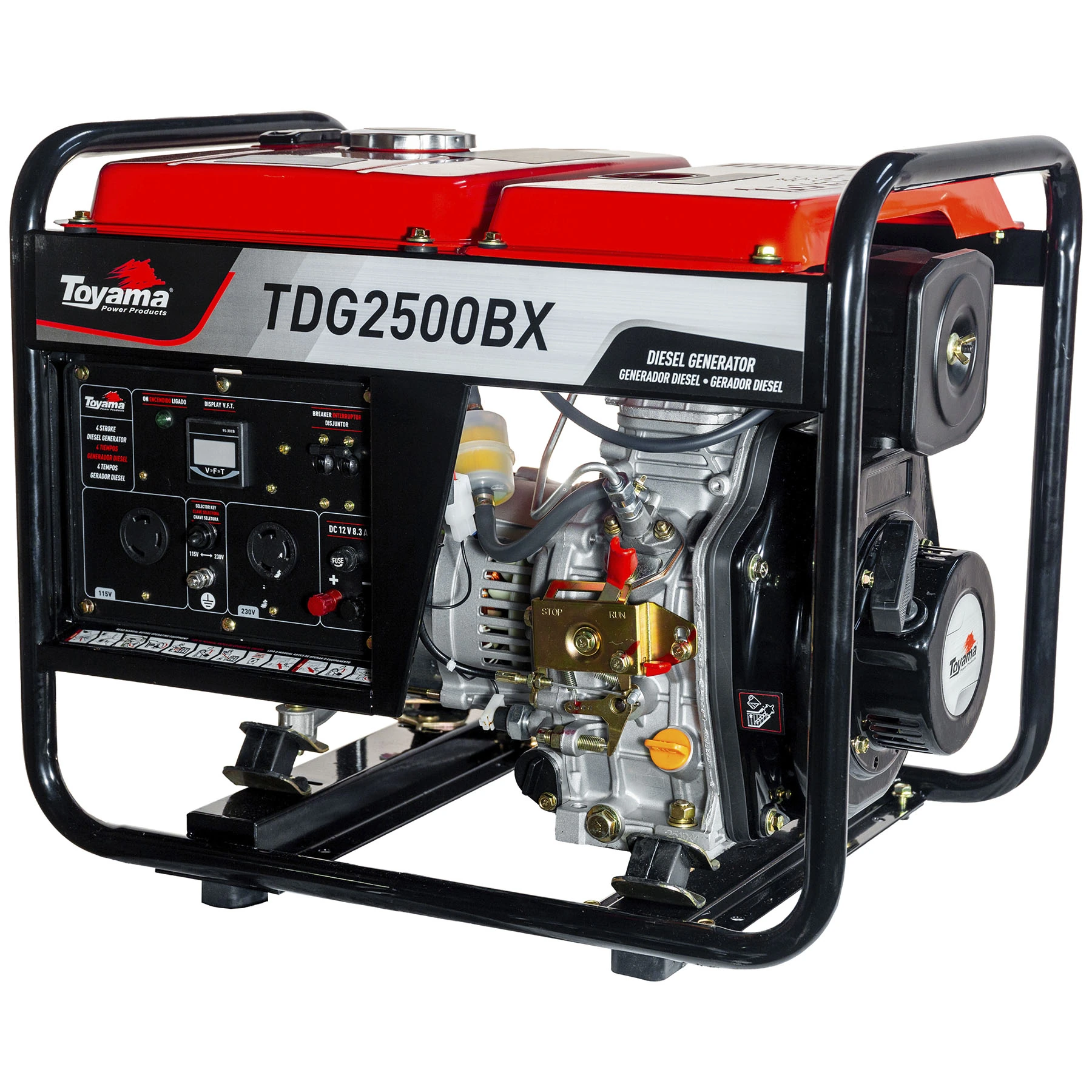 Gerador de Energia a Diesel Aberto 2,2 Kva Bivolt TDG2500BX Toyama