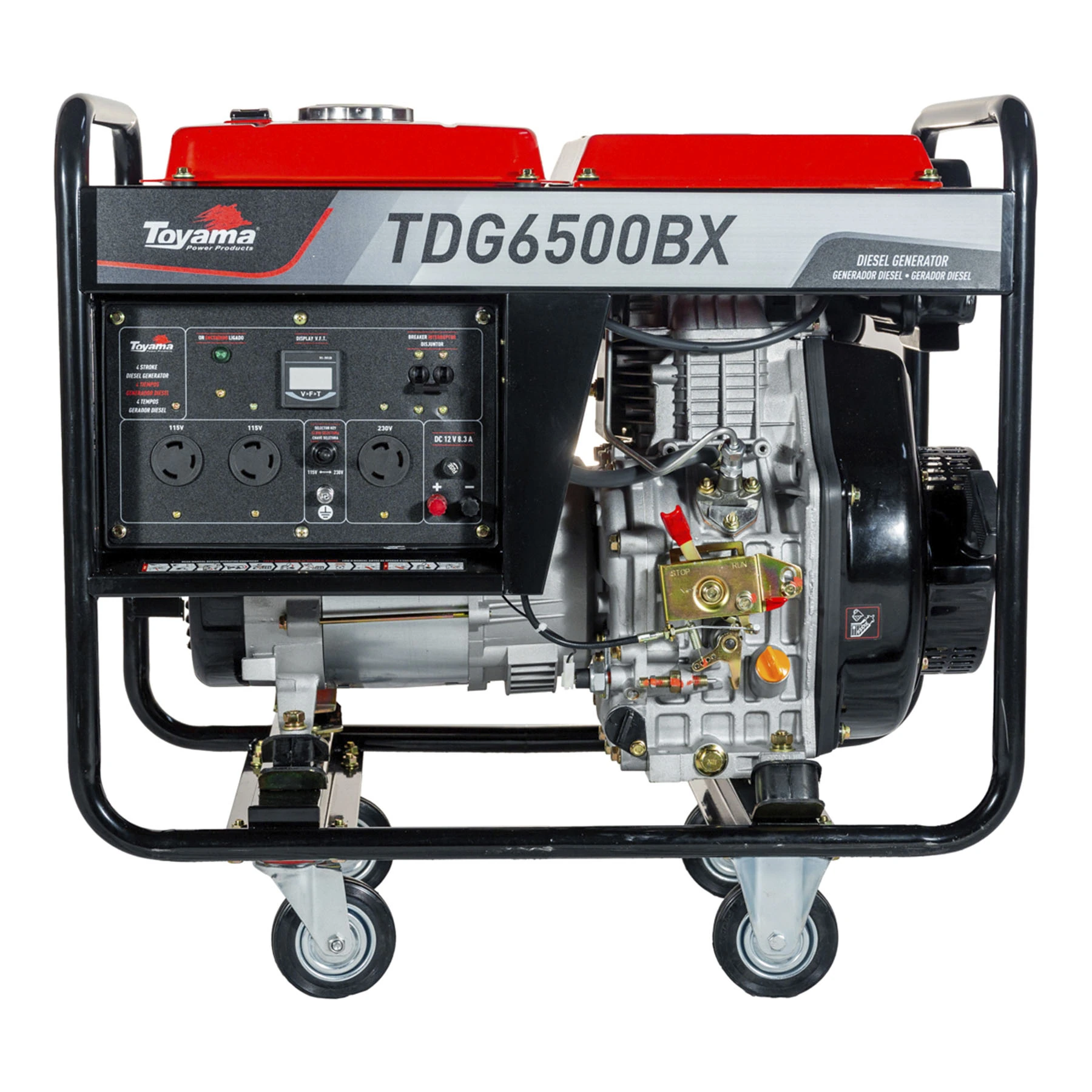 Gerador de Energia a Diesel Aberto 5,5 Kva Bivolt TDG6500BX Toyama