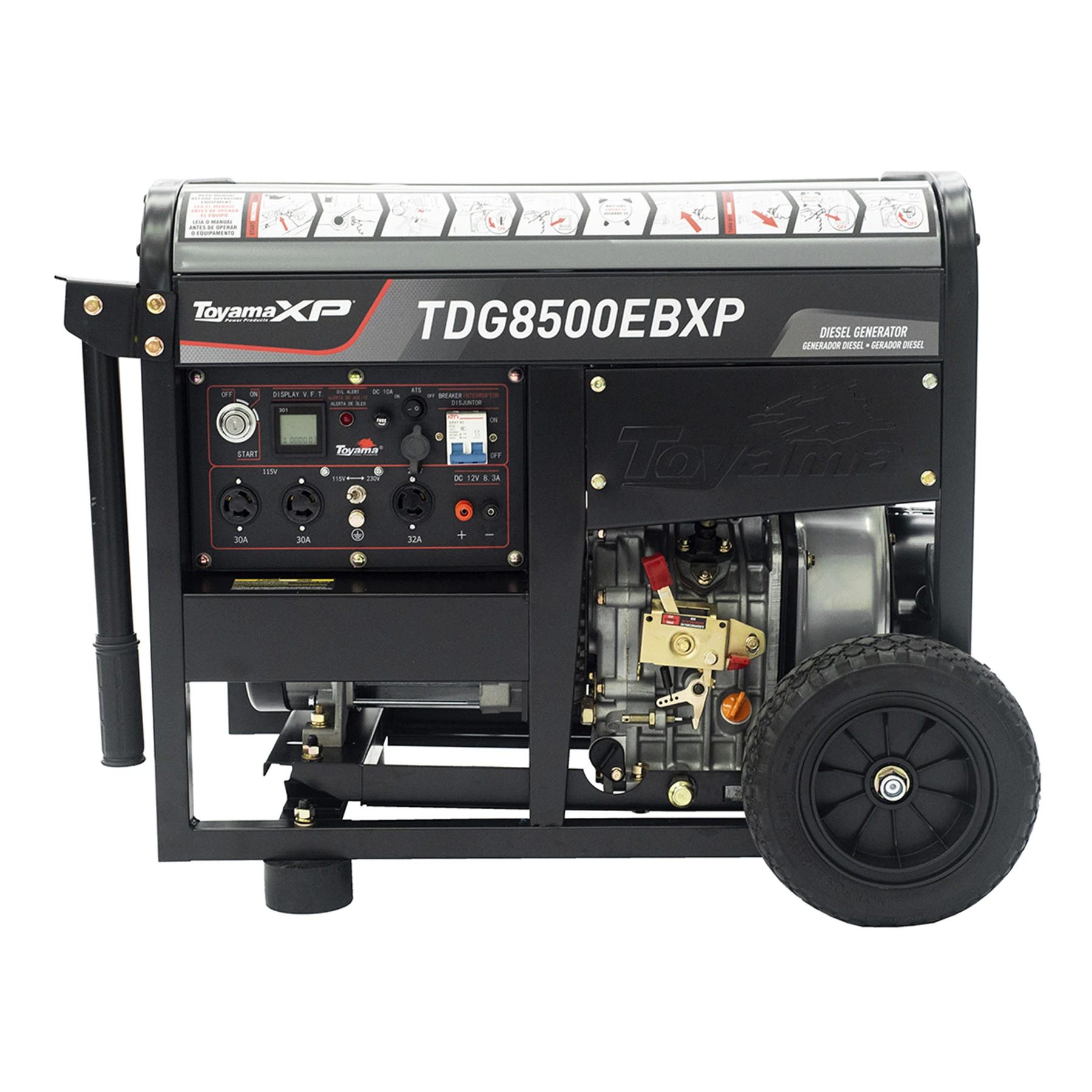 Gerador de Energia a Diesel Aberto 7 Kva Bivolt TDG8500EBXP Toyama