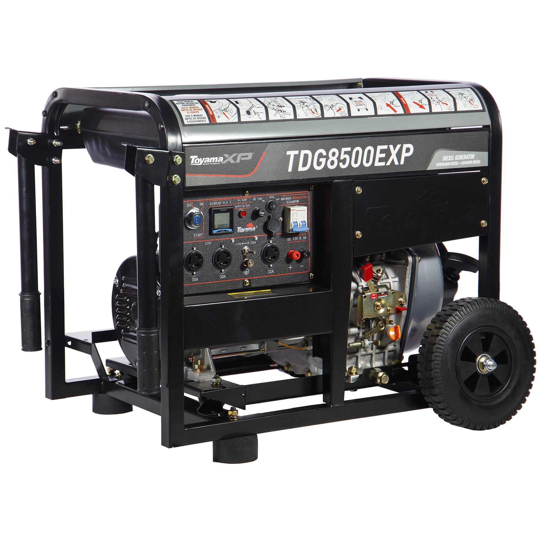Gerador de Energia a Diesel Aberto 7 Kva Bivolt com AVR TDG8500EXP Toyama