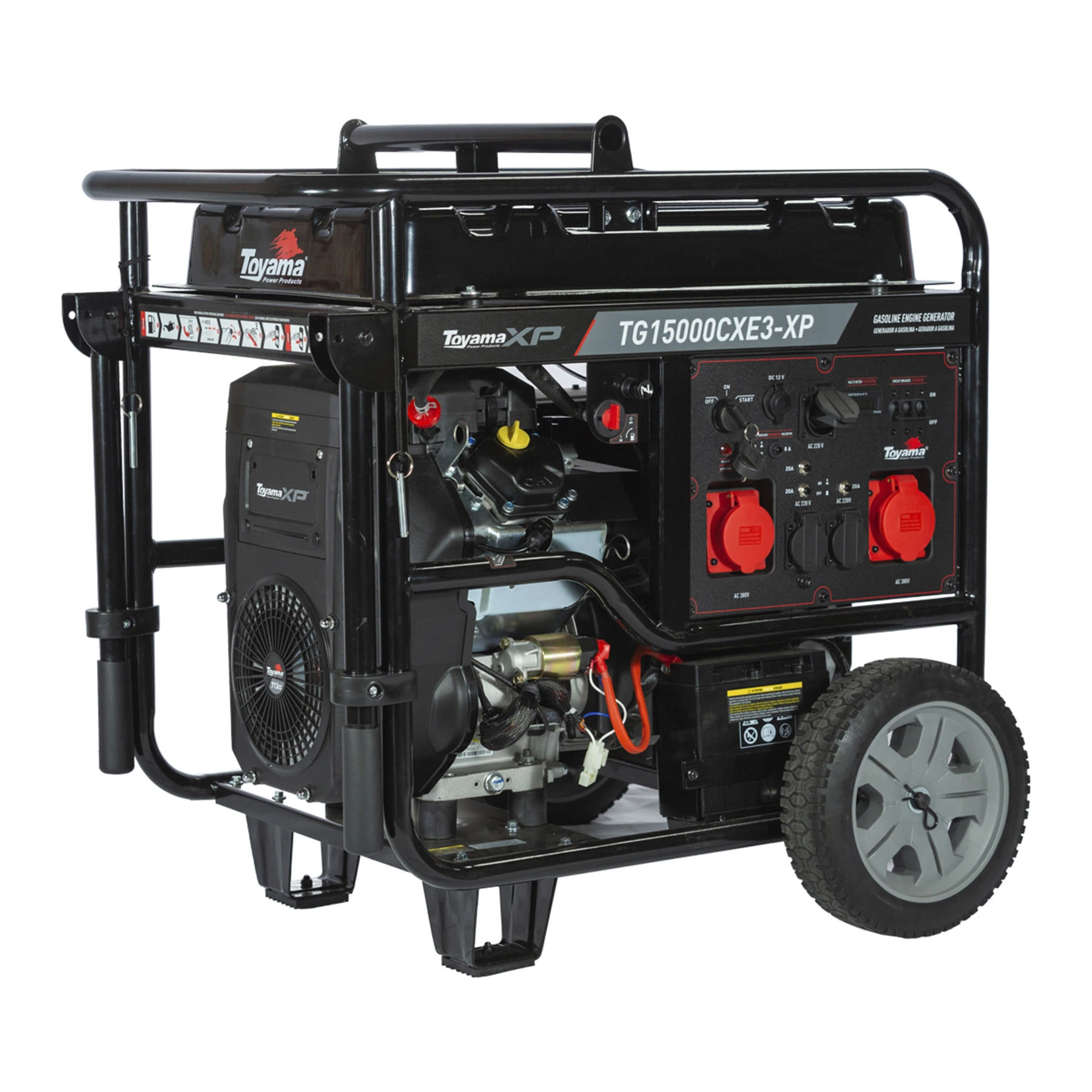 Gerador de Energia a Gasolina Aberto 17 Kva 380V (220V) com AVR TG15000CXE3-XP Toyama