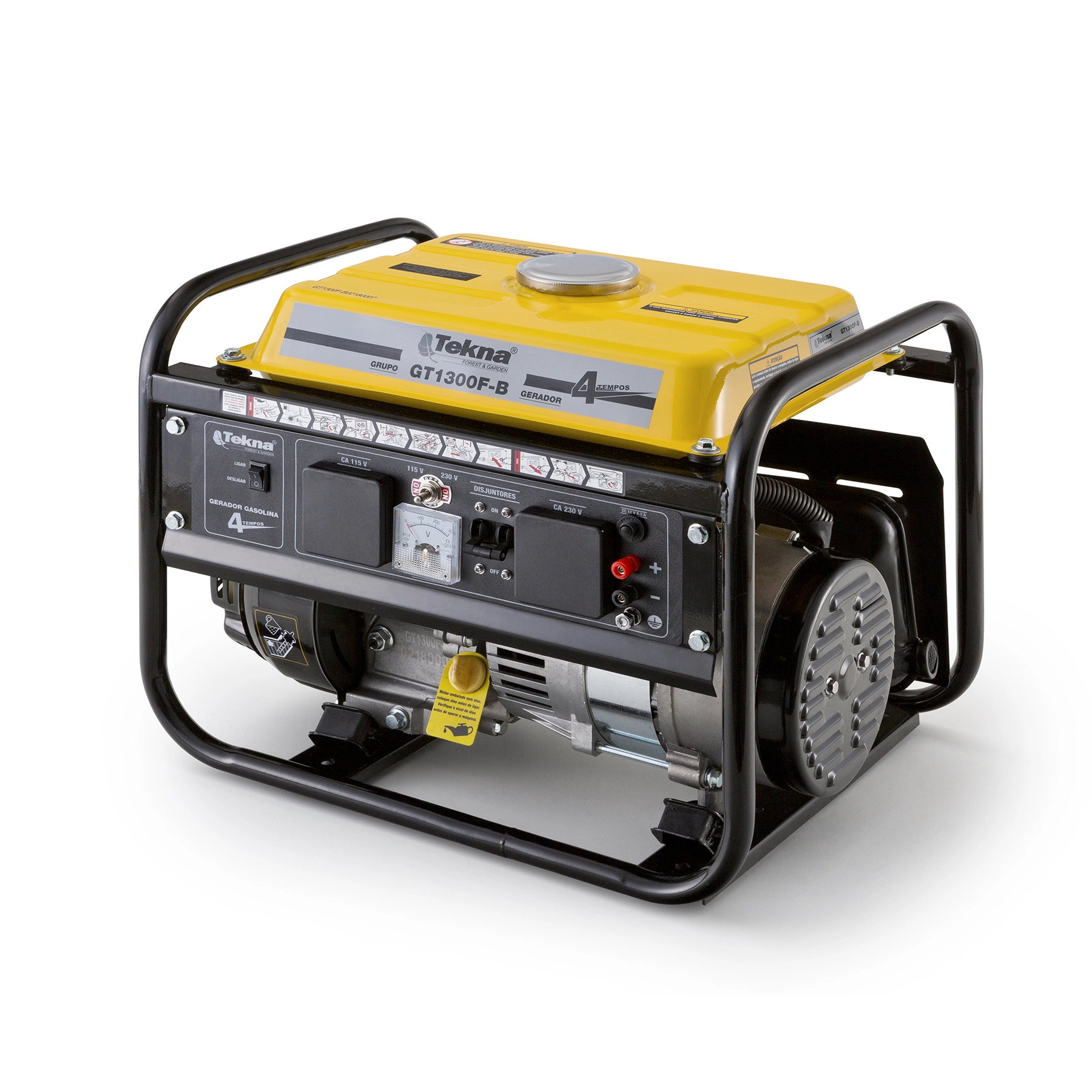 Gerador de Energia à Gasolina 1,25Kva Partida Manual Motor 3HP 4T 6L GT1300F-B Bivolt Tekna