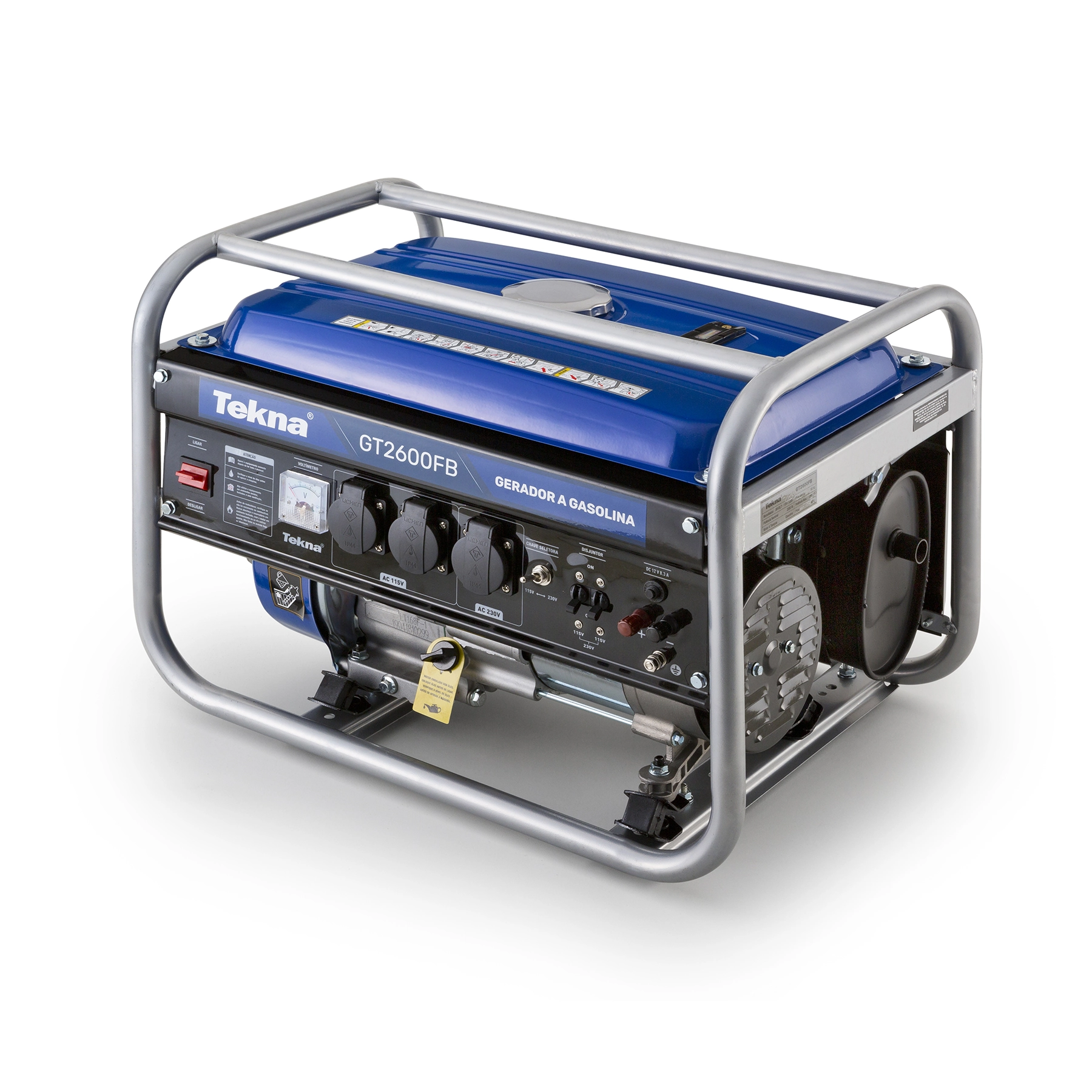 Gerador de Energia à Gasolina 2,5Kva Partida Manual Motor 5,50HP 4T 15L GT2600FB Bivolt Tekna