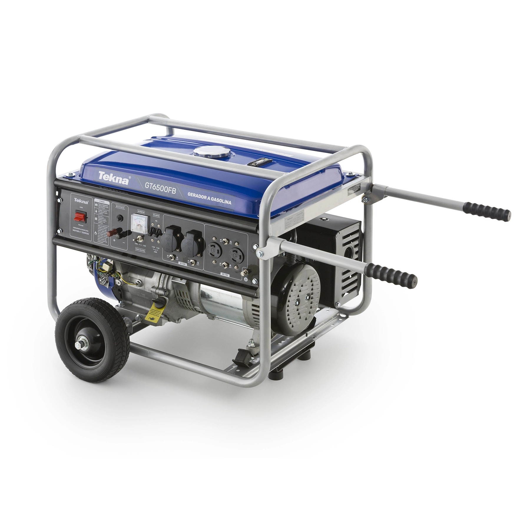 Gerador de Energia à Gasolina 6Kva Partida Manual Motor 13HP 4T 25L GT6500FB Bivolt Tekna